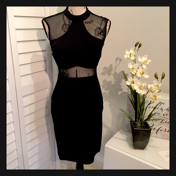 🎉HP🎉NWT Sexy Turtle Neck Black Bodycon Dress - Picture 6 of 8