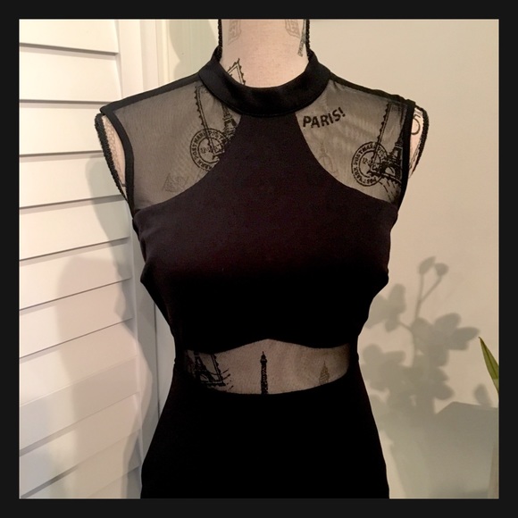 🎉HP🎉NWT Sexy Turtle Neck Black Bodycon Dress - Picture 7 of 8