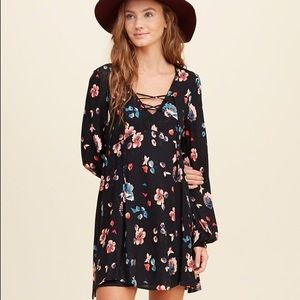 NWOT Lace-Up Floral Hollister Dress