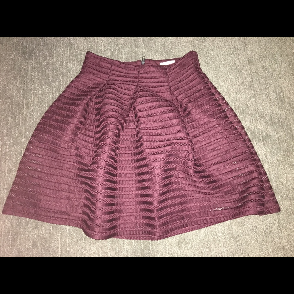 Super Cute Dark Purple Eyelet Skirt- Size Small