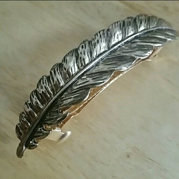 Antique Gold Feather Barrette