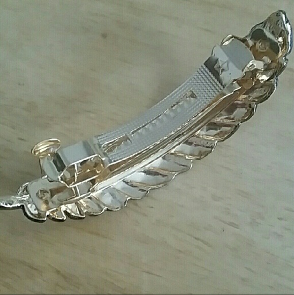Antique Gold Feather Barrette