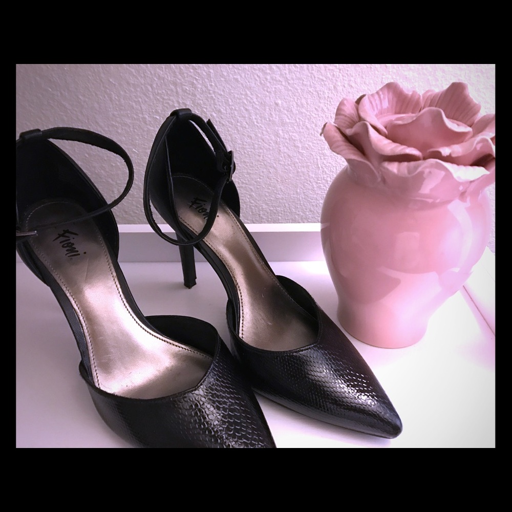 Single Strapped Black Heels