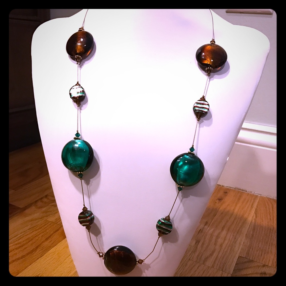 Handmade fabulous necklace with chunky glass beads