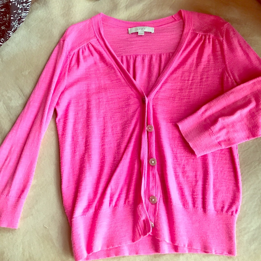 Bubblegum pink XS LOFT sweater