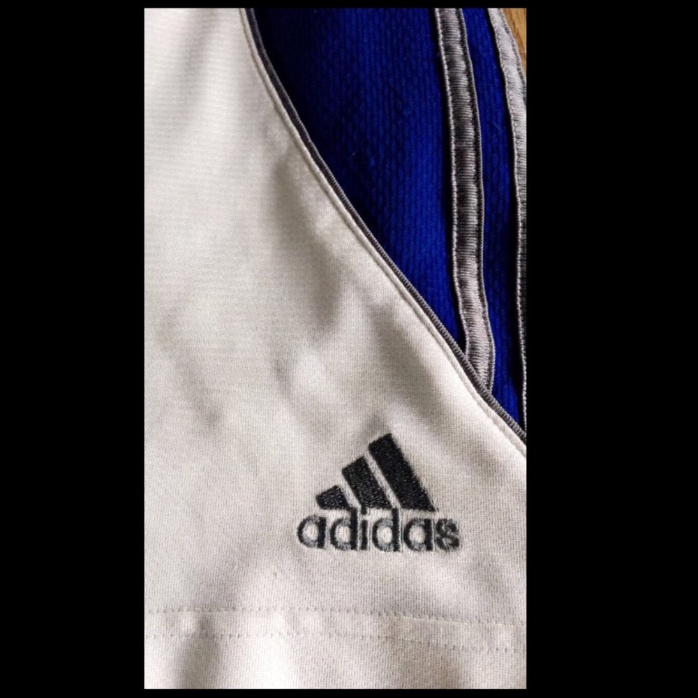 Adidas White & Blue Basketball Shorts