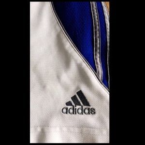 Adidas White & Blue Basketball Shorts