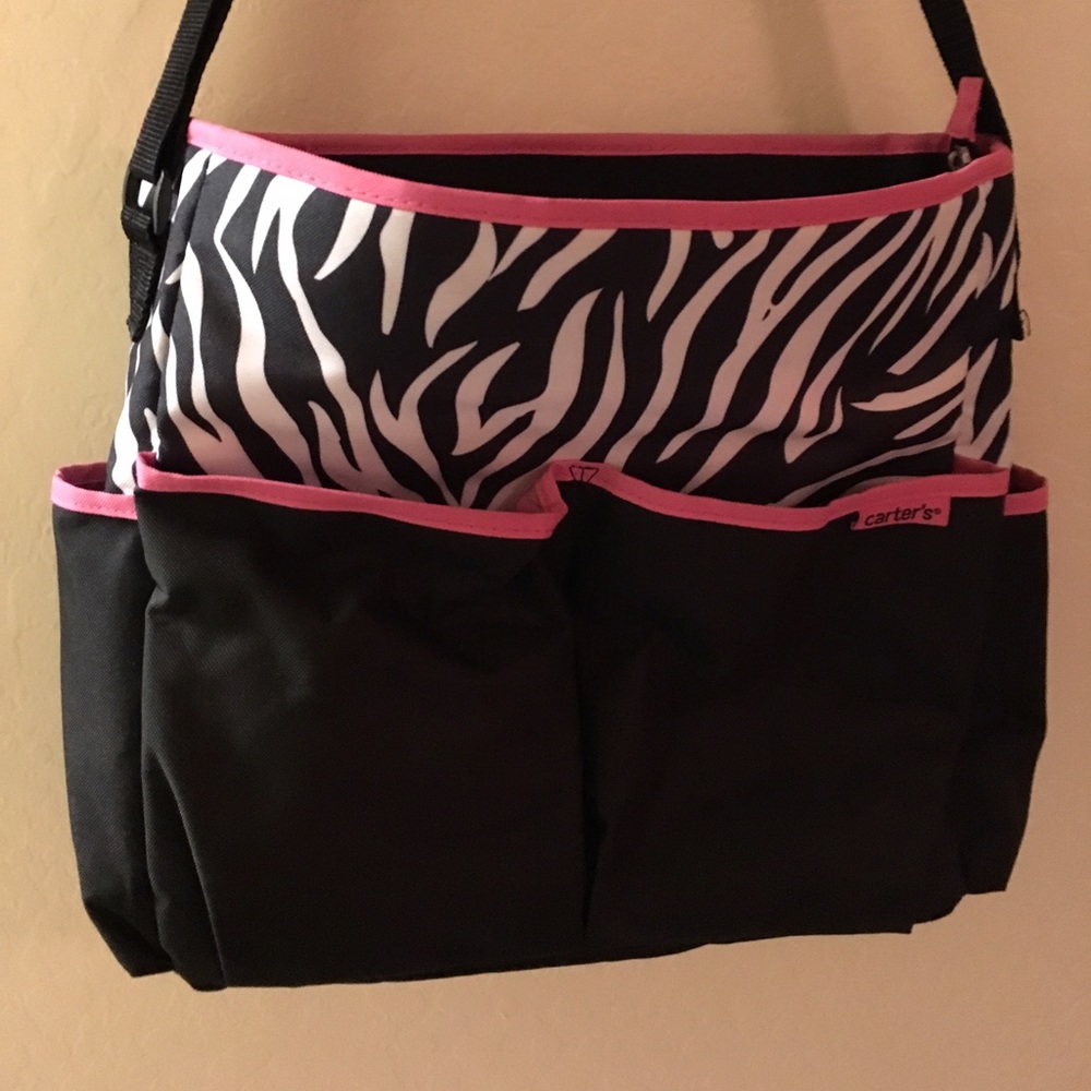 Carters zebra diaper bag