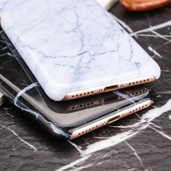 WHITE GLOSSY MARBLE IPHONE 7 PLUS LUXURIOUS CASE - Picture 3 of 5