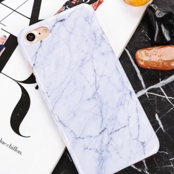 WHITE GLOSSY MARBLE IPHONE 7 PLUS LUXURIOUS CASE - Picture 4 of 5
