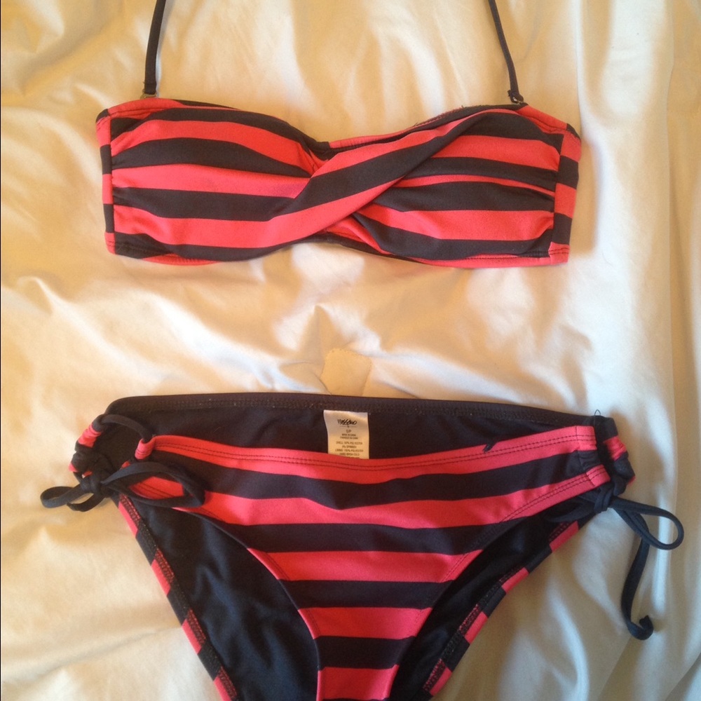Striped Bandeau style Bikini