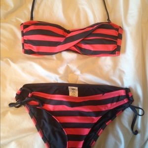 Striped Bandeau style Bikini
