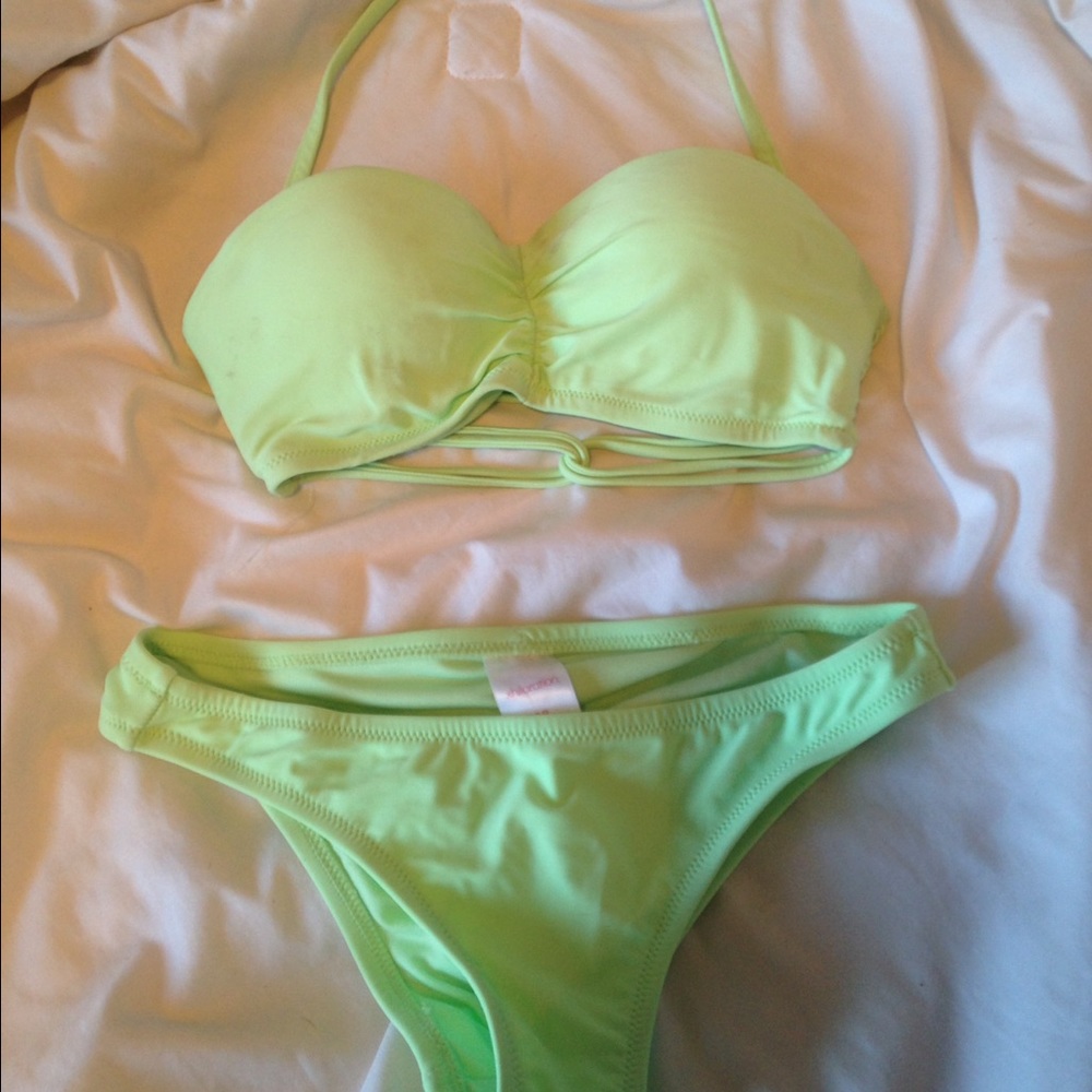 Light green strappy bikini