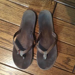 Rainbow flip flops. Women's size ten.