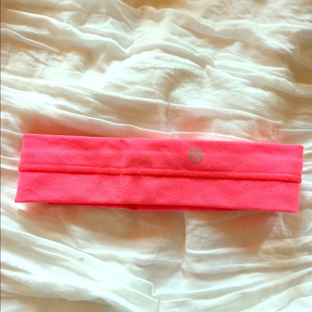 Neon pink lululemon headband
