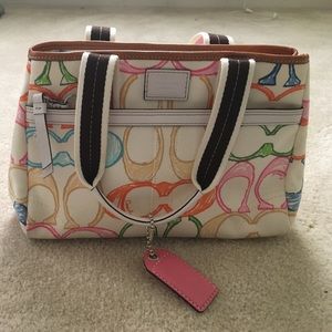 Coach Hamptons Scribble Pastel Tote