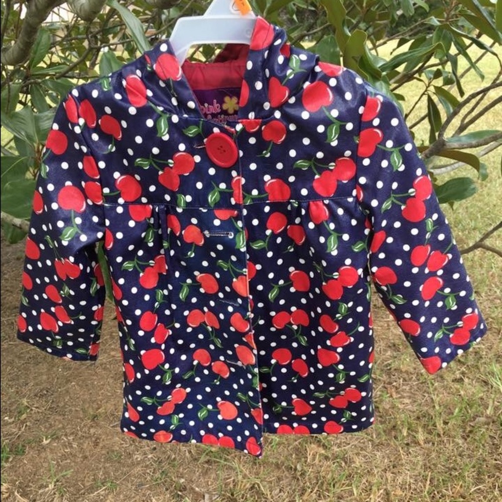 Polka Dot and Cherry Raincoat
