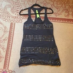 Bailey 44 Dark Gray Racerback Studded Tank. L NWOT
