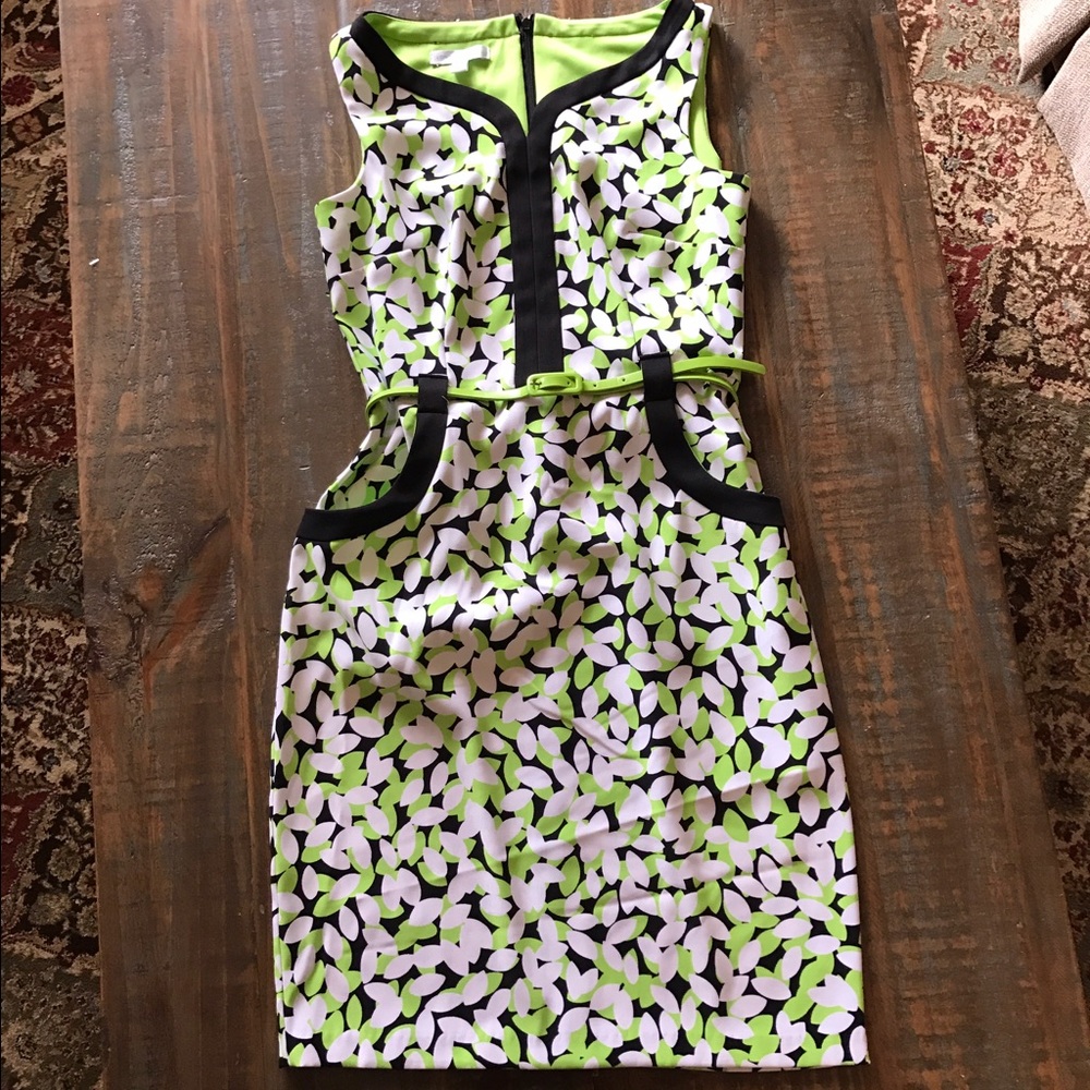 Green and White London Times Dress