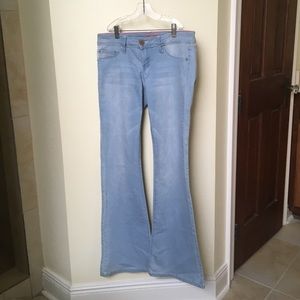 Light wash flare jeans