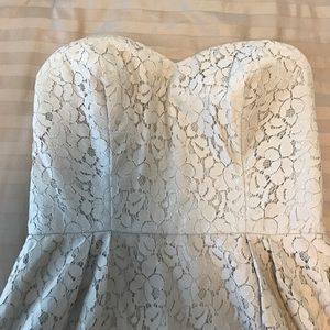 Stunning cream/tan floral eyelet strapless dress