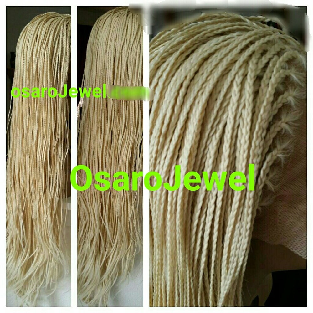 BlessWig.com blonde braided lace front wig