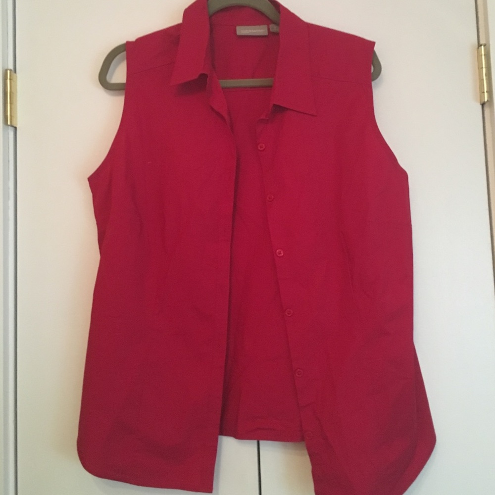 Red button up dress shirt