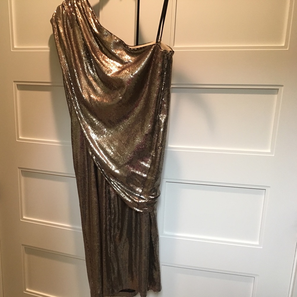 Tadashi Shoji Gold Squin Dress