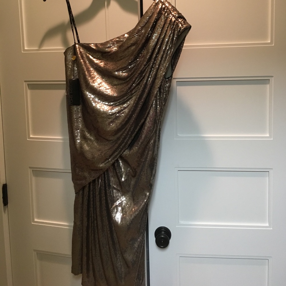 Tadashi Shoji Gold Squin Dress - Picture 2 of 5