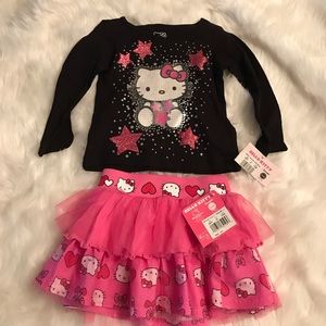 Baby girl- Hello Kitty top and skirt