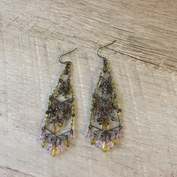 Beaded Statement Earrings - Picture 1 of 3