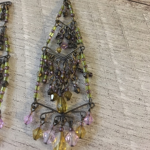 Beaded Statement Earrings - Picture 2 of 3