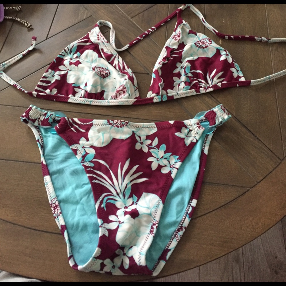 Arizona blue and purple floral bikini set