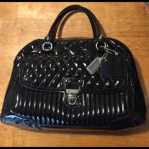 Coach black liquid gloss satchel