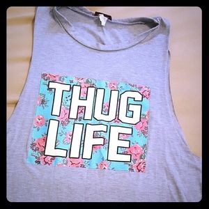 Long slit tank/muscle shirt