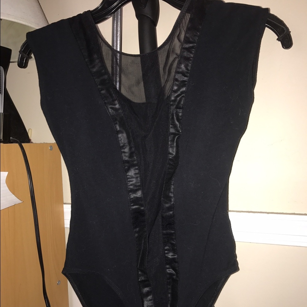 American Apparel Women Black Mesh XSmall Bodysuit