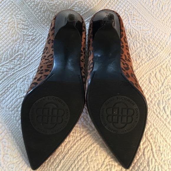 Suede Embossed Cheetah Heels Leather Heel 8M - Picture 3 of 7