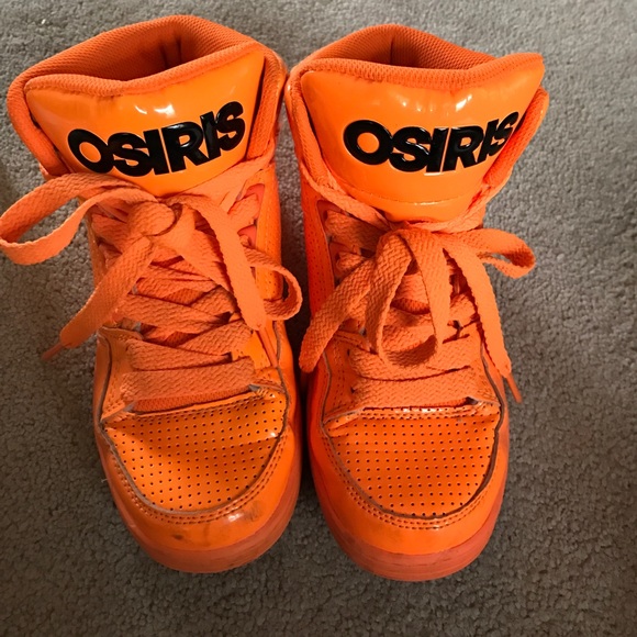 Osiris Shoes - Boys Osiris bright orange high tops Osiris Shoes - Boys Osiris bright orange high tops