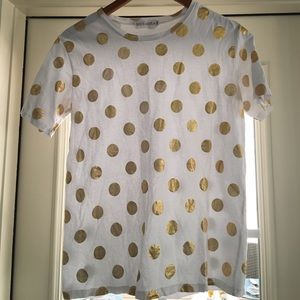 Gold foil polkadot Tee