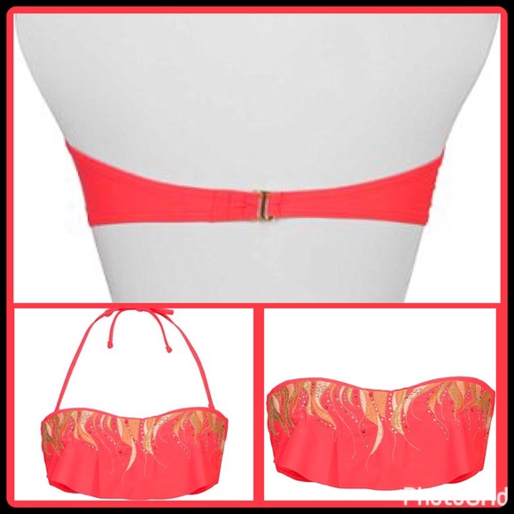 "EMBELLISHED" BANDEAU BIKINI - Picture 2 of 4