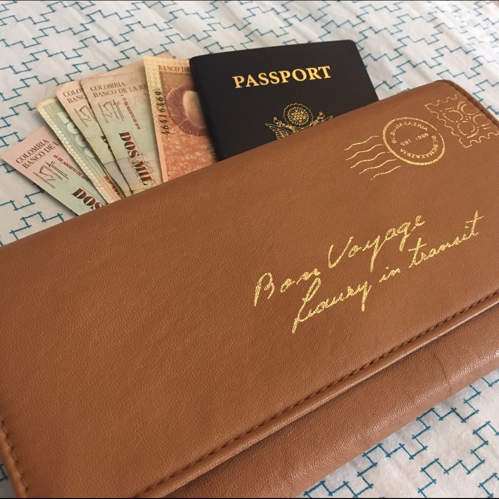 BCBG Brown Travel Wallet