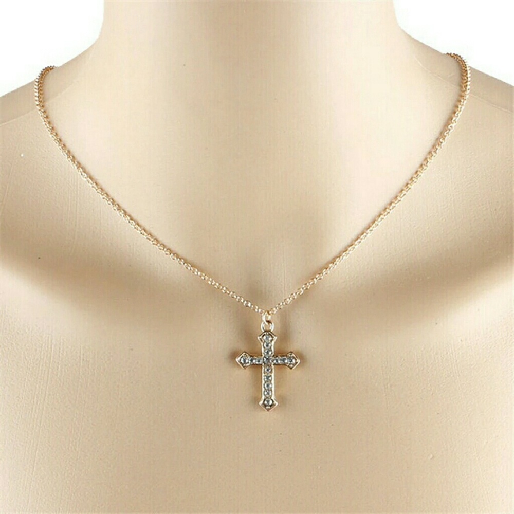 GOLD Cross Pendant Alloy Necklace