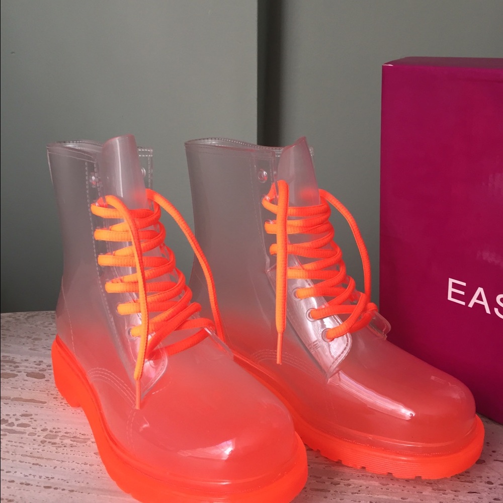 Jelly Ankle-high Clear Rain boots. New/Never Worn.