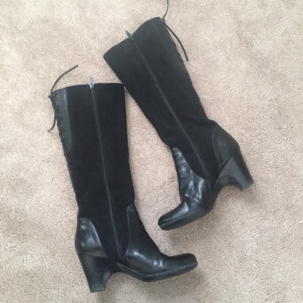 Suede and leather Naturalizer heeled boots