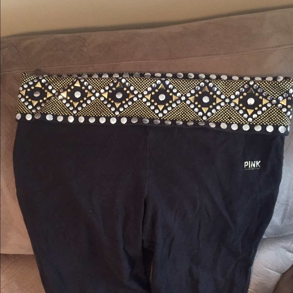 VS PINK Fold Over BOOTCUT YOGA size large