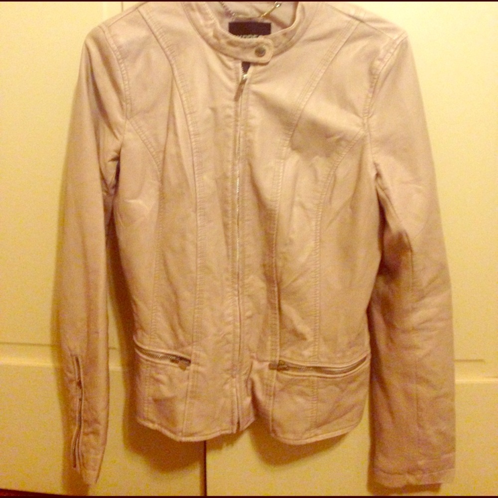 Express blush faux leather jacket