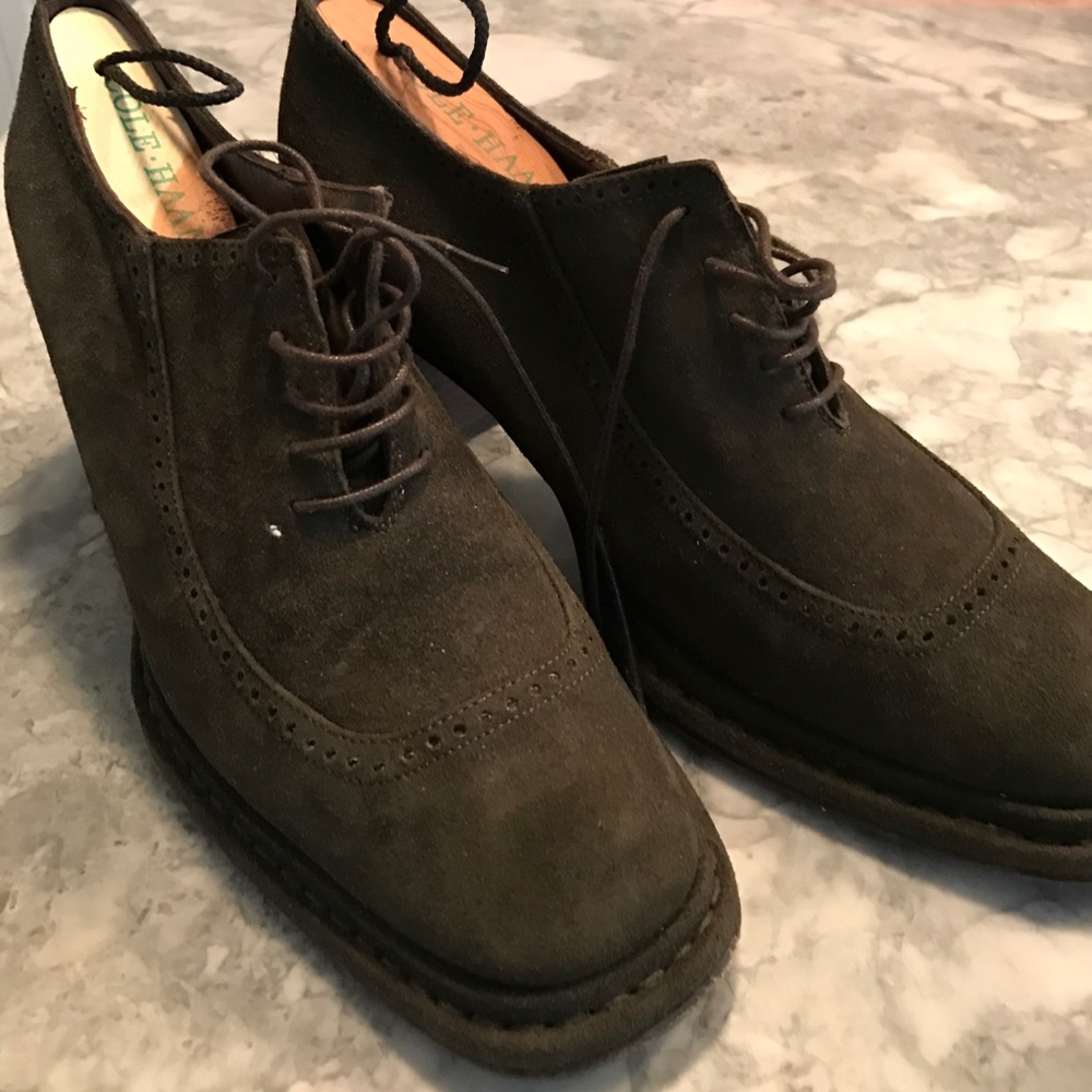 Roberto Del Carlo green suede shoes Euc