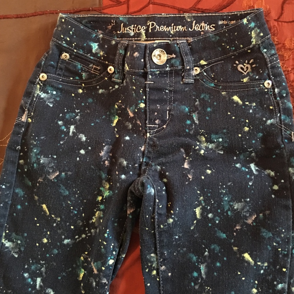 Cute paint splatter skinny jeans from Justice