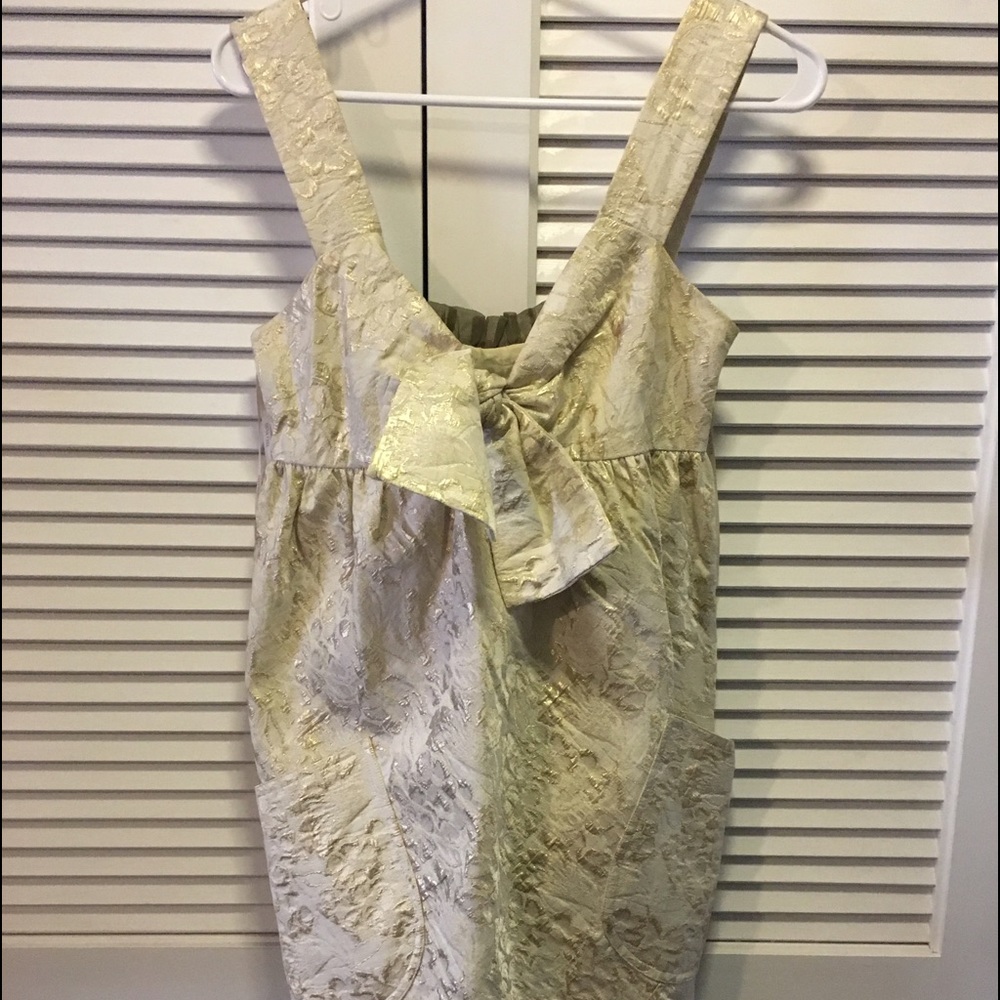 Cream and gold Vera Wang dress