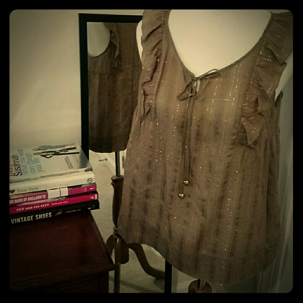 Sent to ThredUp! Blouse with metallic thread